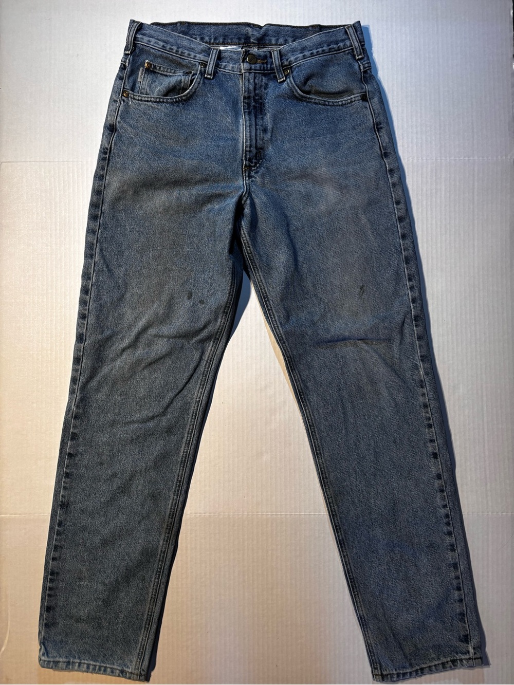 Carhartt B17 Relaxed Fit Straight Leg Medium Wash Blue Denim Jeans Men’s 32x34